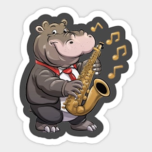 Hippo Sax Sticker